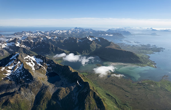 Фото Лофотенские острова Норвегия Горы Природа 600x387 гора