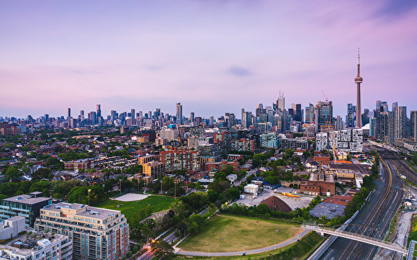 Фото Торонто Канада Башня Дома город 600x375 башни Здания Города