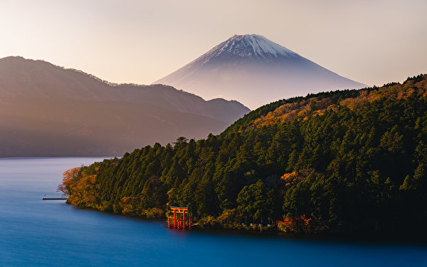Обои для рабочего стола Фудзияма Япония Hakone Горы Природа 600x375 гора