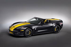 Фотографии Шевроле Черных Дорогой Кабриолет Сбоку 2012 Corvette ( C6 ) 427 convertible Collector Edition машины