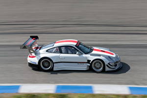 Картинки Porsche Белый Сбоку 2013 911 ( 997 ) GT3 R машины