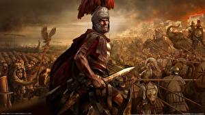 Фотография Total War Rome: Total War Воины Нож Мужчина Доспехах Шлем 2