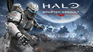 Картинка Halo Солдат Воин Сражения Шлем Доспехе spartan assault Игры