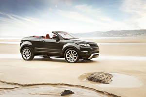 Фотографии Land Rover Черный Кабриолет Сбоку 2012 Range Rover Evoque авто