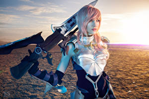 Фотография Final Fantasy Final Fantasy XIII Воители Доспехи Lyz Brickley Девушки Фэнтези