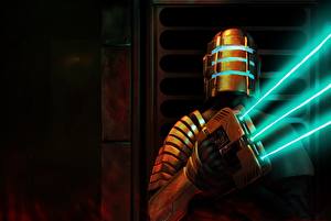 Картинка Dead Space Воины Доспехах В шлеме Fan ART компьютерная игра