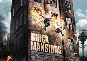 Картинка Взрывы Мужчины В прыжке Brick Mansions кино Знаменитости