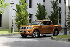 Обои Nissan Оранжевые Металлик 2014 NP300 Navara V single cab Автомобили