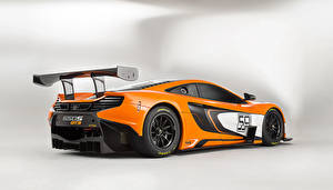 Фотографии McLaren Стайлинг Оранжевые Металлик Вид сзади 2014 650S GT3 Автомобили