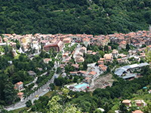 Фотографии Франция Здания Сверху Saint-Martin-Vesubie город