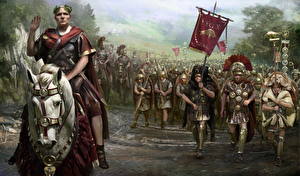 Картинки Rome: Total War Солдат Лошади Legionary