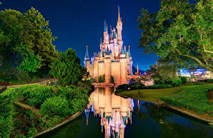 Фотографии США Диснейленд Замки Cinderella castle, Orlando Города