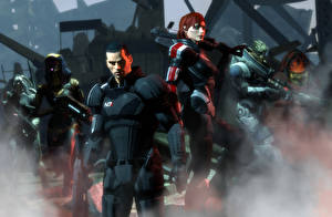 Фотография Mass Effect Shepard Мужчина Инопланетяне 3D_Графика