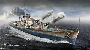 Обои World Of Warship Корабли U.S.S. Laffey DD-724 Игры