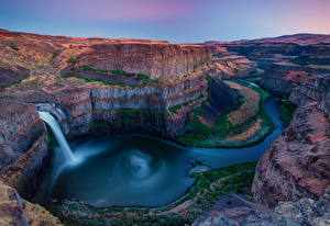 Фото Штаты Водопады Речка Вашингтон Каньона Palouse Falls State Park