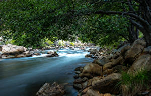 Фотографии США Река Камень Калифорнии Kern River Природа