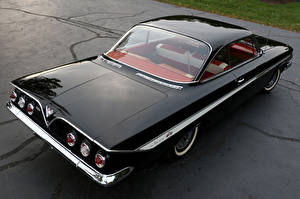 Картинка Chevrolet Сзади Черный 1961 Impala 348/350 HP Sport Coupe Автомобили