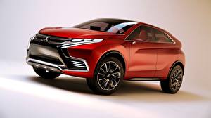 Фотографии Mitsubishi Сбоку Красная 2015 Concept XR-PHEV Автомобили