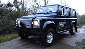 Обои Land Rover Черный Фары Defender машина