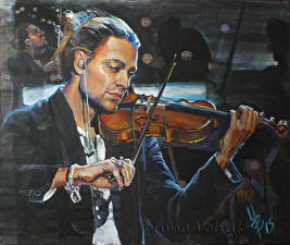 Картинки Мужчины Рисованные Скрипки David Garrett Музыка