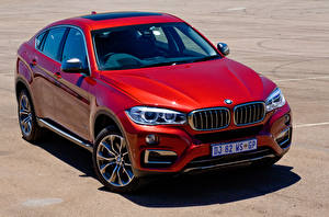 Картинки БМВ Красный Фар 2015 X6 xDrive M, Sport ZA-spec F16 автомобиль