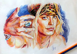 Обои для рабочего стола Мужчины Рисованные Bret Michaels, Poison Музыка