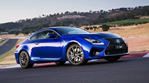 Картинки Lexus Синяя Сбоку 2014 RC F AU-spec машины