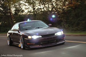 Фотография Nissan Фиолетовых Спереди Silvia S14 Rolling Stance JDM авто