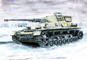 Картинка Танк Рисованные Panzerkampfwagen IV военные