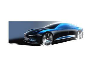 Фотография Рисованные Синяя 2015 ItalDesign Giugiaro GEA Автомобили