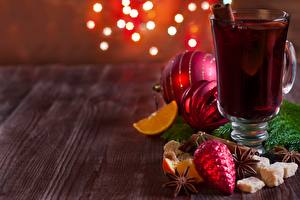 Картинка Напитки Рождество Шар Mulled wine Еда