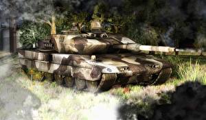 Фото Танки Рисованные Леопард 2 Leopard 2 Армия 3D_Графика