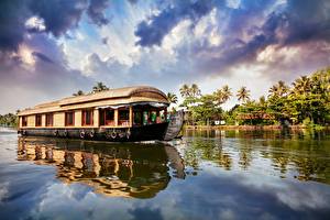 Фотография Индия Море Корабль Речные суда Hopper barge Природа