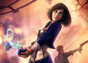 Обои BioShock Infinite Fan ART Booker DeWitt vigor salts Elizabeth Фэнтези Девушки