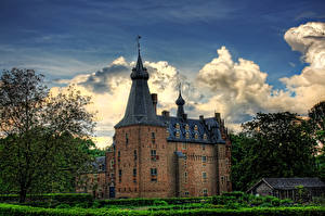 Фотографии Нидерланды Замки Облака HDR Kasteel Doorwerth город