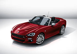 Картинки Фиат Темно красный Кабриолет Металлик 2015 Fiat 124 spider Автомобили