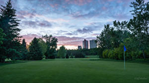 Фотографии Канада Небо Газоне Edmonton Golf Спорт Природа