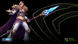 Картинка Heroes of the Storm Воители Магия С посохом Jaina Фэнтези Девушки