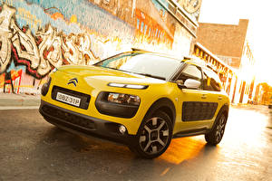 Обои Citroen Желтая Металлик 2015 C4 Cactus AU-spec Автомобили