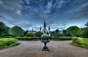 Картинки Небо Америка HDRI ACKSON SQUARE New Orleans Природа