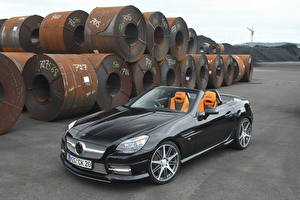 Картинки Мерседес бенц Черные Кабриолет 2012 Carlsson CB 25 S UK-spec R172 машины