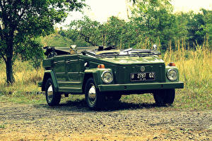 Фото Фольксваген Ретро Зеленые 1973-1980 Camat (Type 182) Автомобили