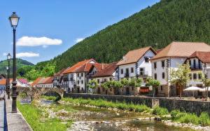 Обои Испания Здания HDR Ochagavia, Navarre город