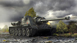 Картинка World of Tanks САУ Su-100 компьютерная игра