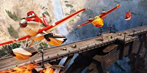 Обои для рабочего стола Самолеты Мост Planes: Fire and Rescue Мультики