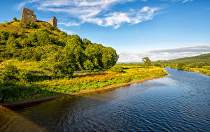 Фото Небо Реки Великобритания Dryslwyn Castle Carmarthen Природа