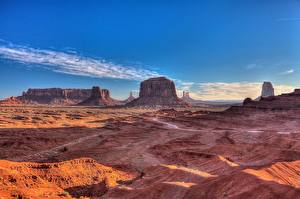 Картинки Штаты Небо Скалы Monument Valley Utah Природа