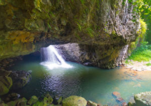 Обои Австралия Парки Водопады Утес Springbrook National Park Природа