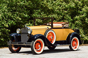 Картинки Форд Ретро Желтые Кабриолета 1930 Model A Cabriolet машины