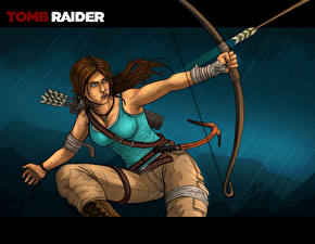 Фотография Tomb Raider Лучники Лара Крофт Игры Девушки